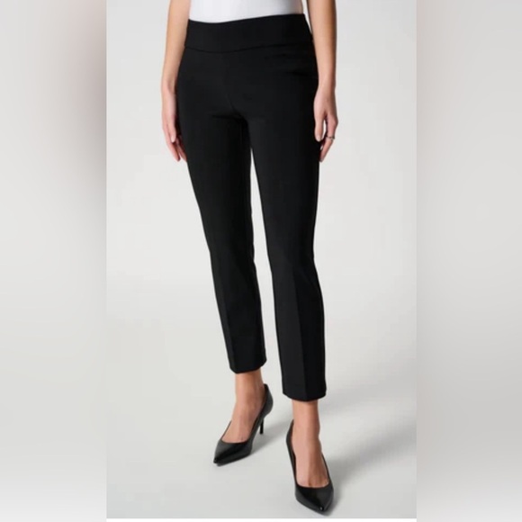 JOSEPH RIBKOFF Sz 8 Cross Over Square Buckle Belt Tapered Leg Slinky Pants - Picture 1 of 8